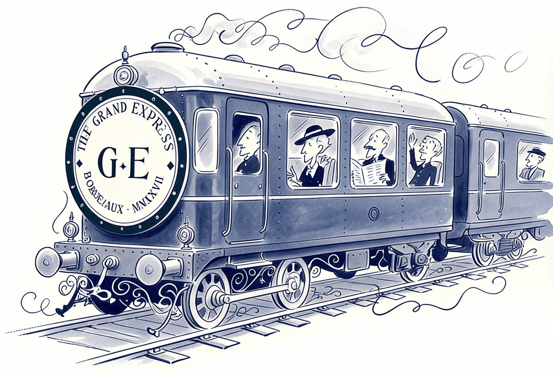 Le Grand Express en gare · illustration